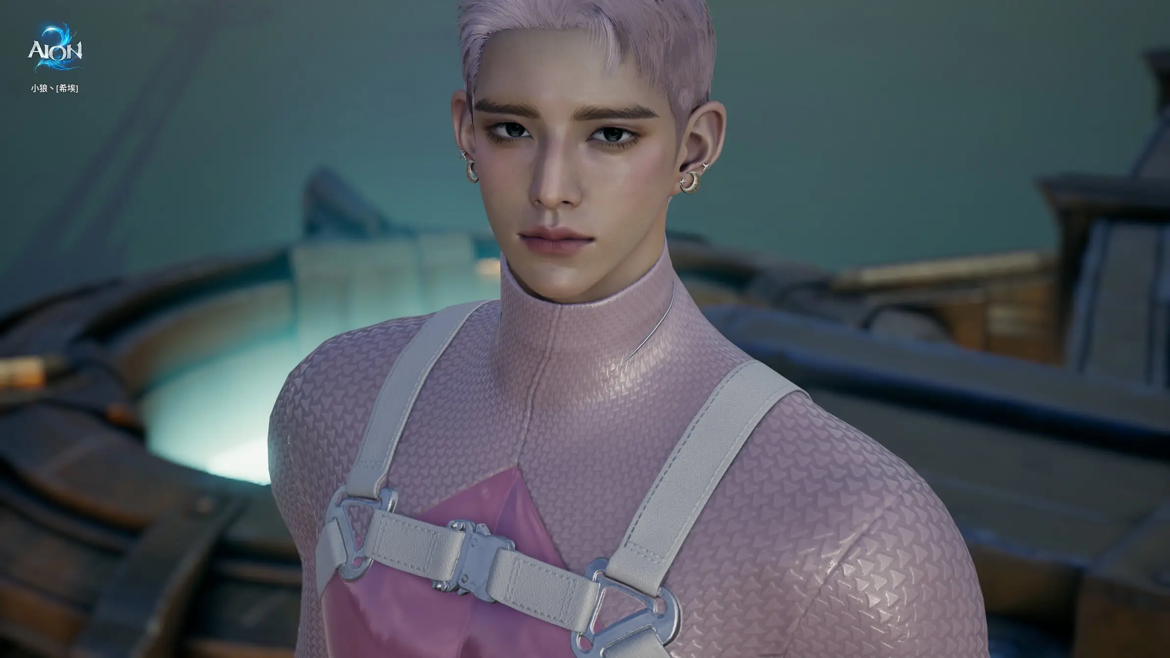 性感粉红机甲男